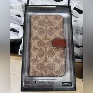 Brand New Coach Leather Slim Wrap Case ForApple iPhone 12 & 12 ProTanSignature